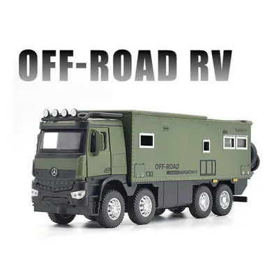 (Green) 1/28 NOMADISMs Arocs Unimog Alloy Motorhome Touring Car Model Diecast Metal Off-road Veh