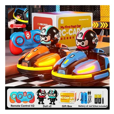 (Bumper Car Battle) RC Battle Bumper Car Toy for Toddler Boy Girl Catapult Robot Karting Toy wit