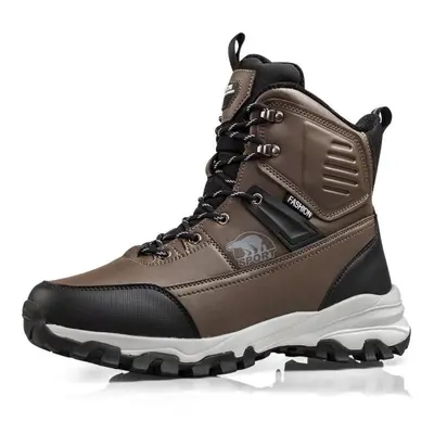 (brown, 43) Men&apos;s Snow Boots Are Waterproof Non Slip Plush Thick Warm And Cold Resistant Wi