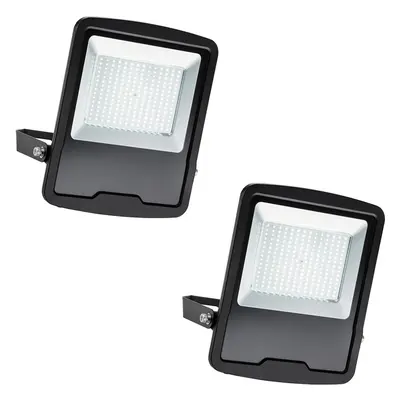 2 PACK Slim Outdoor IP65 Floodlight - 150W Daylight White LED - High Output