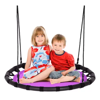 Tree Swing 100cm Saucer Round Tree Swing Height Adjustable-Purple