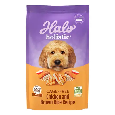 Halo Holistic Dog Food complete Digestive Health cage-Free chicken an