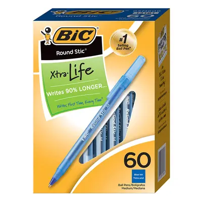 (2 PK) BIC ROUND STIC PEN BLUE