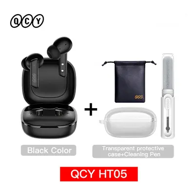 (Bla with Accessories) QCY HT05 ANC Wireless TWS Bluetooth 5.2 Earphones 40dB Active Noise Cance