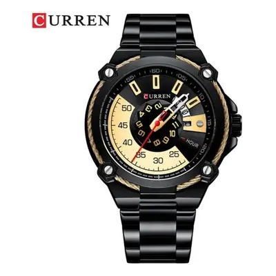 (black) Curren Design Watches Men&apos;s Watch Quartz Clock Male Fashion Stainless Steel Wristwa