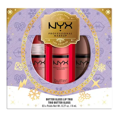 NYX PROFESSIONAL MAKEUP Butter Gloss Lip Trio, Gift Set