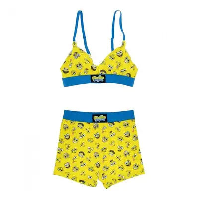 SpongeBob SquarePants 881262-small SpongeBob Silly Faces Plate Bra & Boy Short Panty Set - Yello