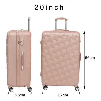 (CMY ROSE GOLD ) 20'' Carry on Luggage Trolley Hand Cabin Suitcase