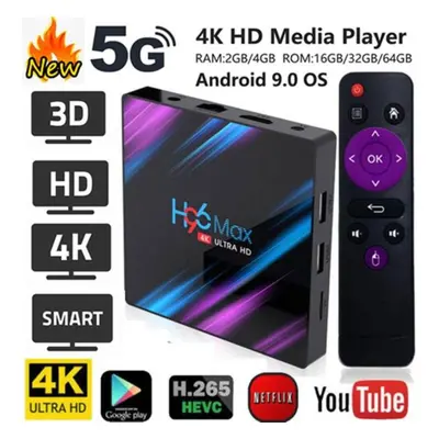 4K Android 9.0 HD TV Box Quad-core 2.4G 5G WiFi/4K/3D Smart TV Box Streaming Network Media Playe