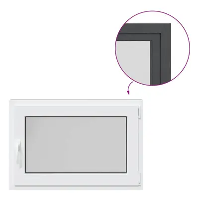 vidaXL Basement Window RISOR 90x60 cm Tilt&Turn DIN Right Anthracite