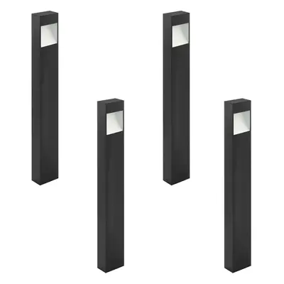 4 PACK IP44 Outdoor Pedestal Light Anthracite Tall Square Post 10W LED