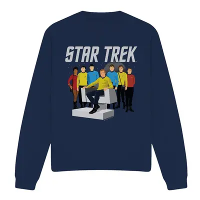 (XXL, Navy) Star Trek Unisex Adult Vector Crew Sweatshirt