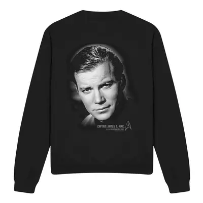 (S, Black) Star Trek Unisex Adult Captain Kirk Portrait Sweatshirt