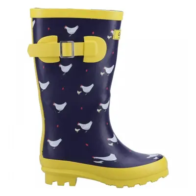 (5 (Adults'), Chick) Farmyard Junior Chick Kids Fun Print Wellies