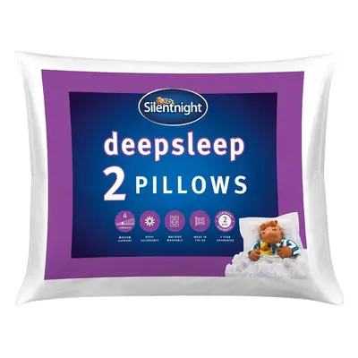 Silentnight Deep Sleep Soft Pillow Pack Machine Washable Hollowfibre