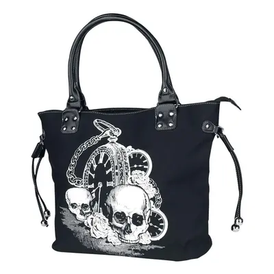 Lost Queen Women\'s Watch Skull Rose Shoulder Bag | Back in Black Handbag Purse