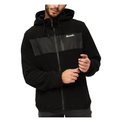 (M, Black) Bench Mens Blaine Full Zip Hooded Outdoor Warm Winter Fleece Jacket Coat