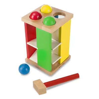 Melissa & Doug Deluxe Pound and Roll Wooden Tower Toy With Hammer - Po