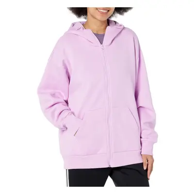 adidas Women's Studio Lounge Fleece Full Zip Hoodie Bliss Lilac Medi