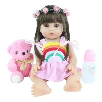 (ivory, 48cm, Full Body Silicone) Bzdoll Lifelike Cm Full Silicone Soft Body Girl Boy Reborn Bab