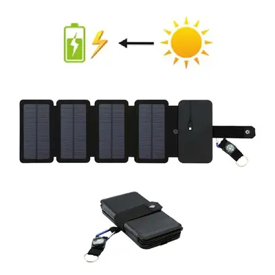 (4pcs Panel) Folding Outdoor Solar Panel Charger Portable 5V 2.1A USB Output Devices Camp Hiking