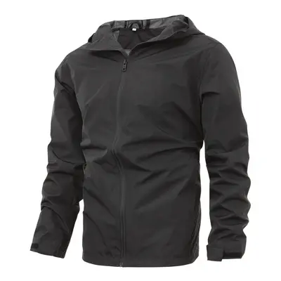 (black, XXXL) Outdoor storm jacket Spring and autumn men and women's thin windproof jacket with 