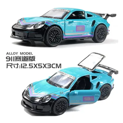 (Black blue) 1:36 Diecast Alloy Car Model Children's Toy Car Open the door Decoration Cool Racin