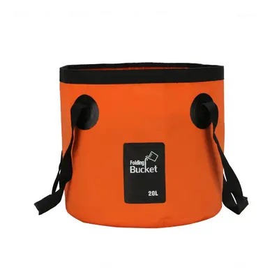 (20L-Orange) 12L 20L Collapsible Bucket Multifunctional Folding Bucket Portable Waterproof Water