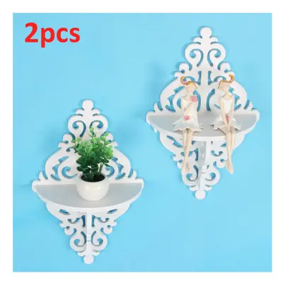 2Pcs Corner Shelf Floating Wall Shelves Storage Display Home Decor