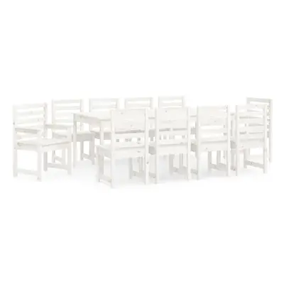 vidaXL Garden Dining Set Patio Table and Chair Piece White Solid Wood Pine