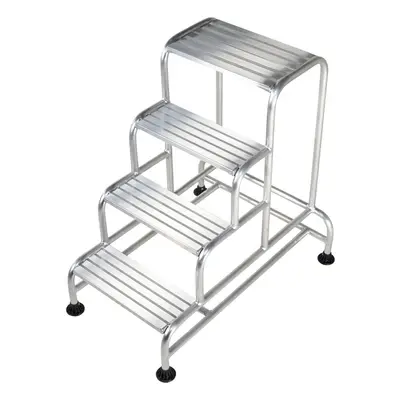 1m Tall Stable Steps Sturdy Aluminium Frame 500mm Wide Tread Step Ladder