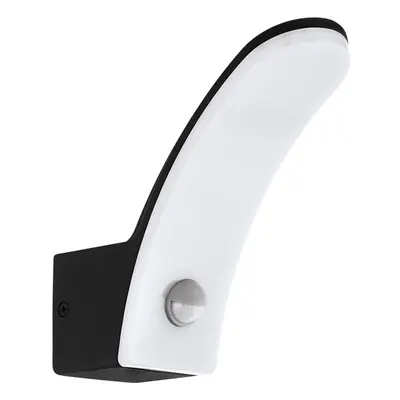 IP44 Outdoor Wall Light & PIR Sensor Black Aluminium 11W Built in LED