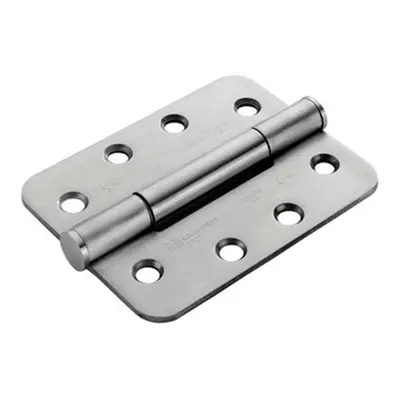 PAIR x x 3mm Concealed Bearing Hinge Satin Steel Rounded Edge