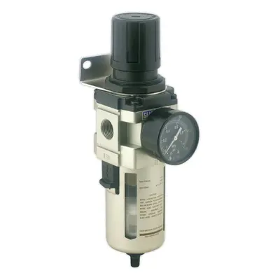 Workshop Air Supply Filter & Regulator - Auto Drain Valve - 140cfm Max Airflow