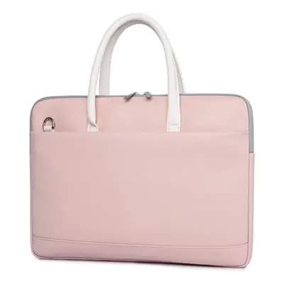 (pink) 13.3 15.6 inches Laptop Bag Briefcase Portable PU Leather Laptop Case Casual Business Han