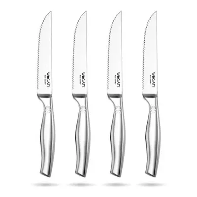 Steak Knives Set of RustFree StainlessSteel Steak Knives with Sharp Serrated Edge Kitchen Steak 