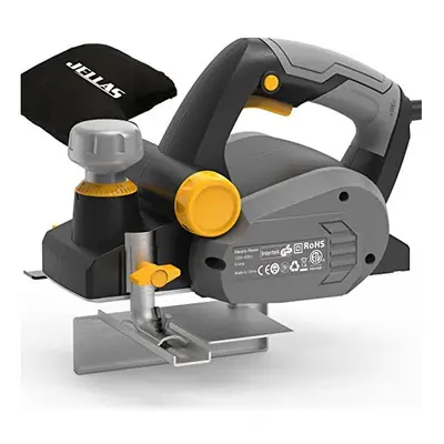 Electric Hand Planer Jellas 16000RPM Planer with Reversible HSS Blades 2mm Adjustable Cut Depth 