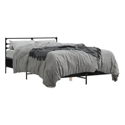 vidaXL Bed Frame Black 120x200 cm Engineered Wood and Metal