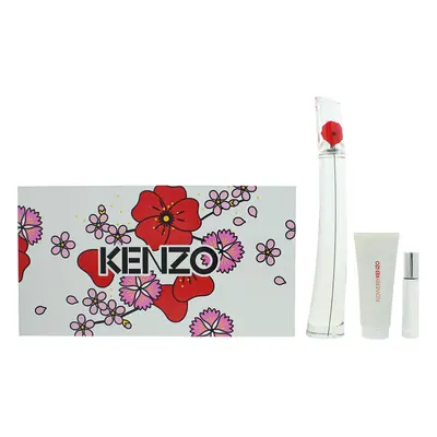 Kenzo Flower Piece Gift Set: Eau de Parfum 100ml - Eau de Parfum 10ml - Body Lotion 75ml