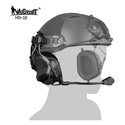 (black) Tactical Helmet Headset With Fast Helmet Rail Adapter Peltor Comtac Headset Military Hea