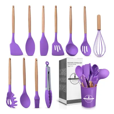 Silicone Purple Kitchen Utensils Set pack Purple Kitchen Accessories Purple Silicone Cooking Ute