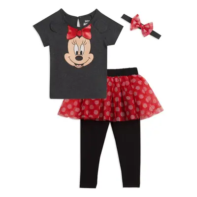 Disney Minnie Mouse Little Girls T-Shirt Leggings and Headband Piece