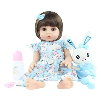 (black, 48cm, Full Body Silicone) Bzdoll Lifelike Cm Full Silicone Soft Body Girl Boy Reborn Bab