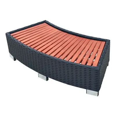 vidaXL Spa Step Poly Rattan 92x45x25cm Black Hot Tub Bathing Pool Footsteps