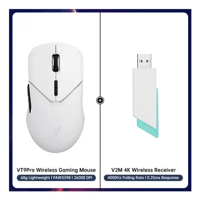 (Model 5) Rapoo VT9PRO 68g Ultra-Light Dual Mode Wireless Gaming Mouse Esports Grade Performance