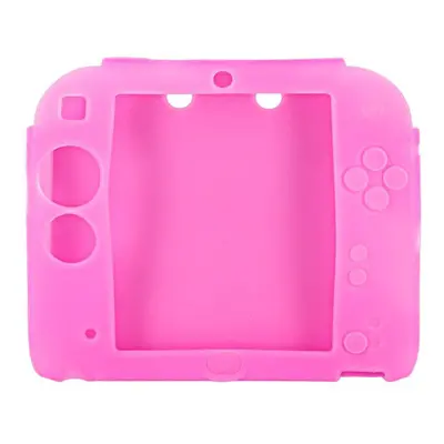 (Pink silicone case) 2DS EVA Protector Hard Travel Carry Case cover Pouch bag Clear Touch Film S