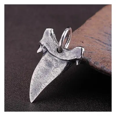 Real Silver Vintage Shark Tooth Necklace Pendant Man S925 Sterling Silver Chain Pendant Jewelry 