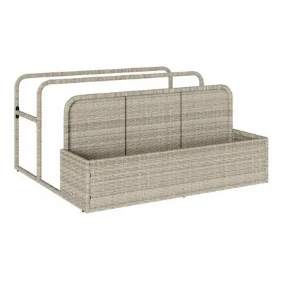 vidaXL Poolside Float Storage Light Grey 110x100x57 cm Poly Rattan