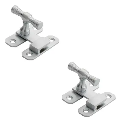 2x Window T Handle Fastener x 19mm Satin Chrome Cabinet Door Lock