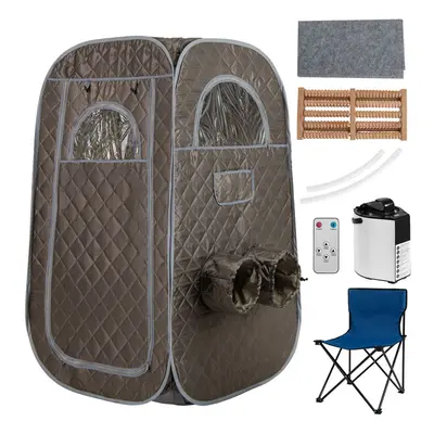 Portable Steam Sauna Tent or People Sauna Tent Foldable Chair-Gray